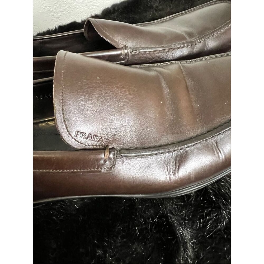 Prada 4d 1645 leather coffee brown loafer shoe 9 - Picture 5 of 10